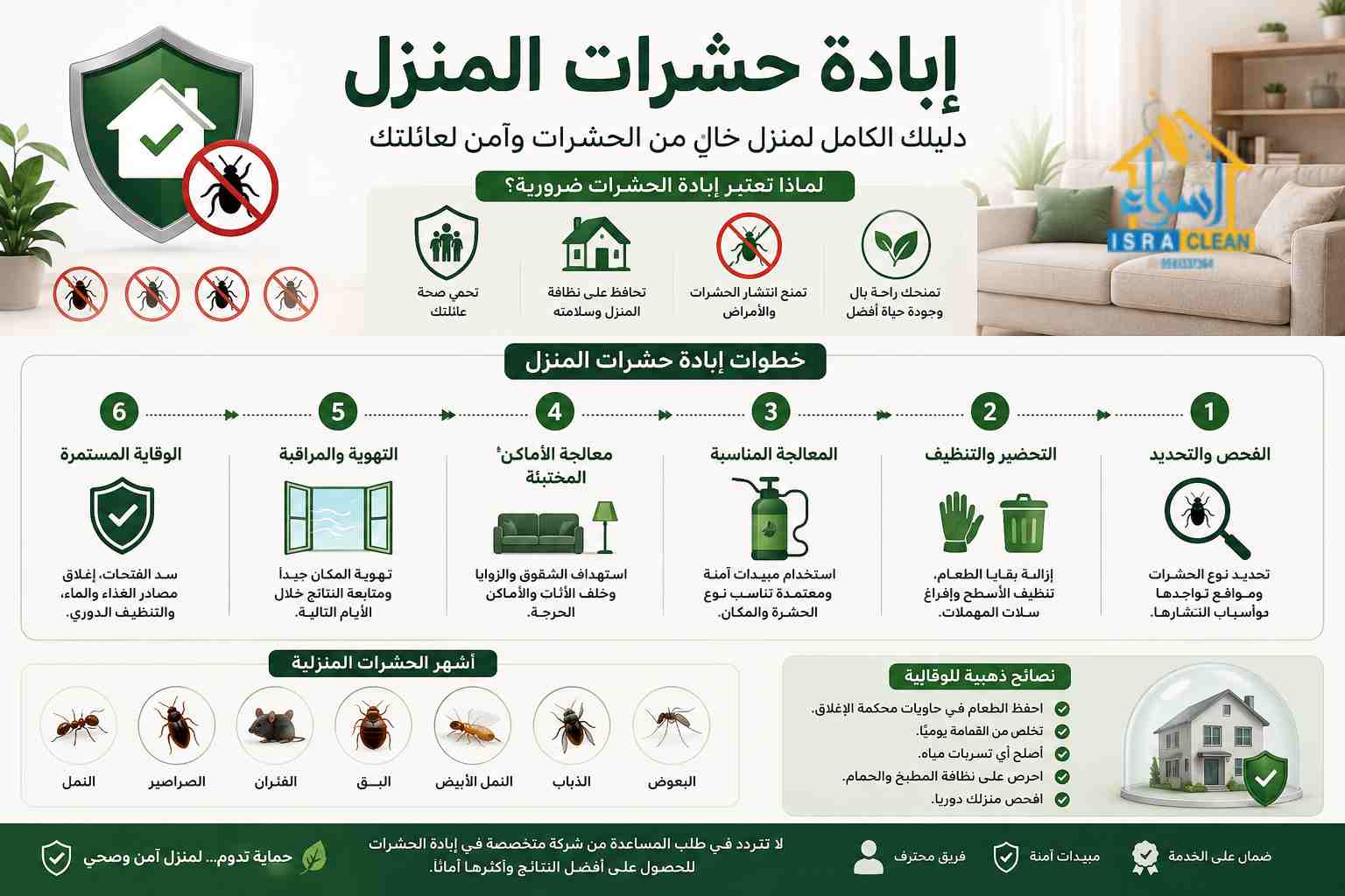ابادة حشرات المنزل