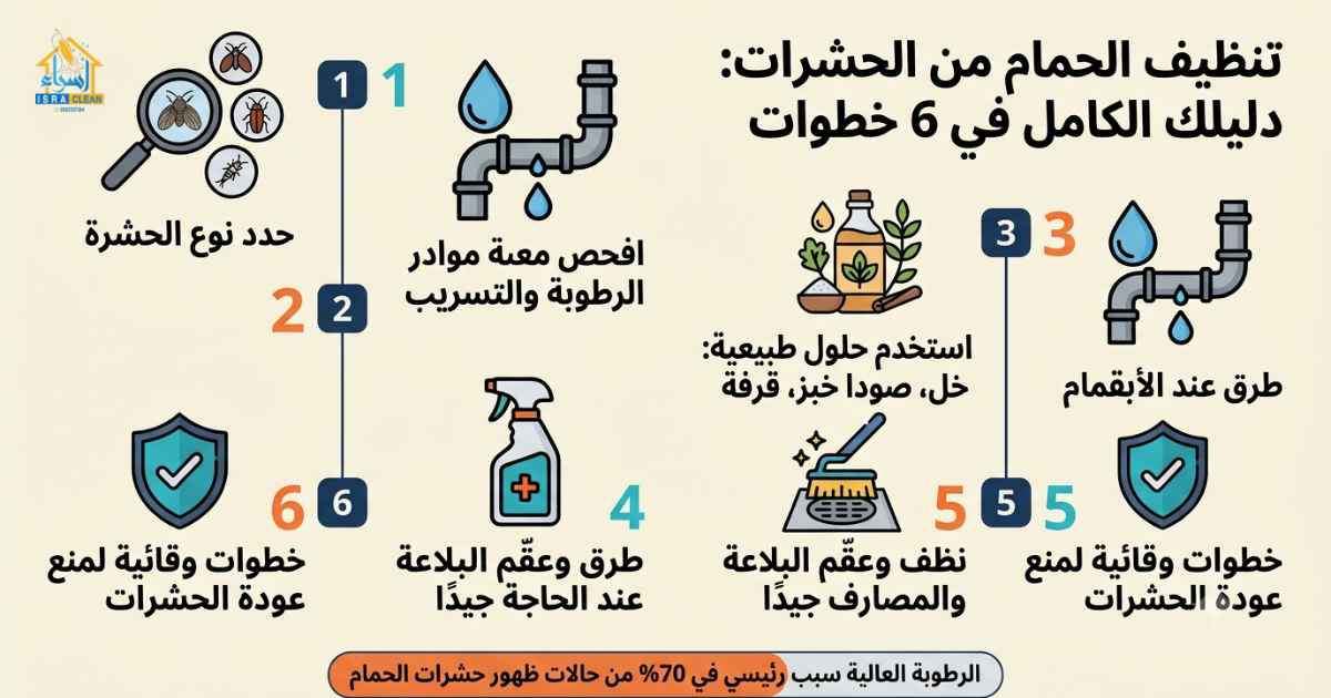 تنظيف الحمام من الحشرات
