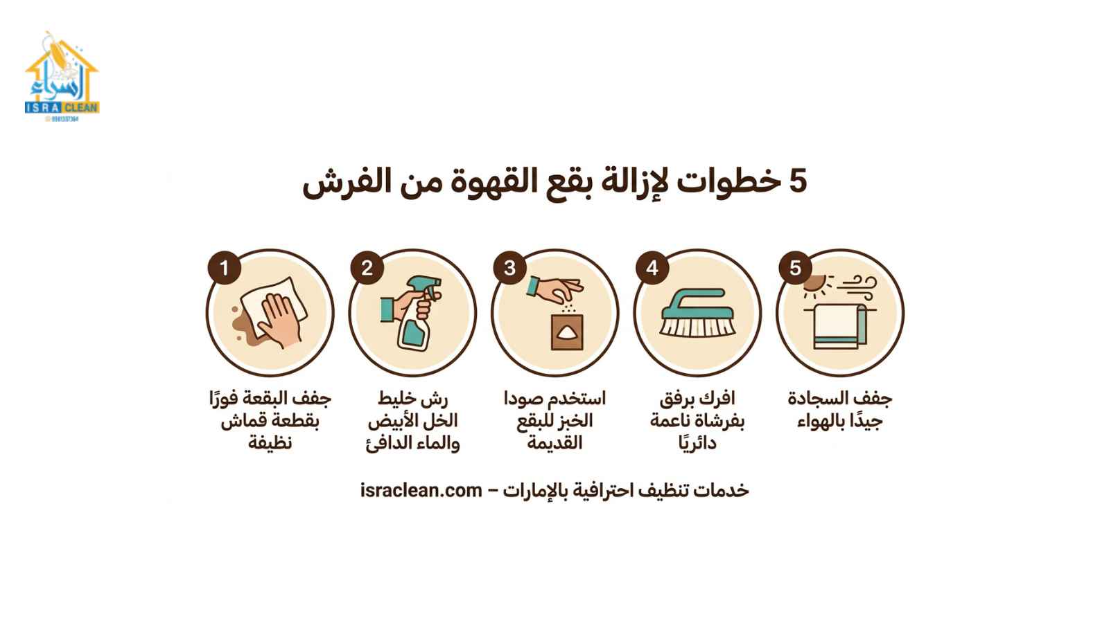 إزالة بقع القهوة من الفرش