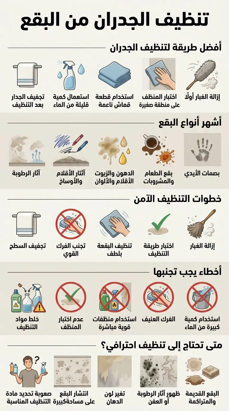 تنظيف الجدران من البقع