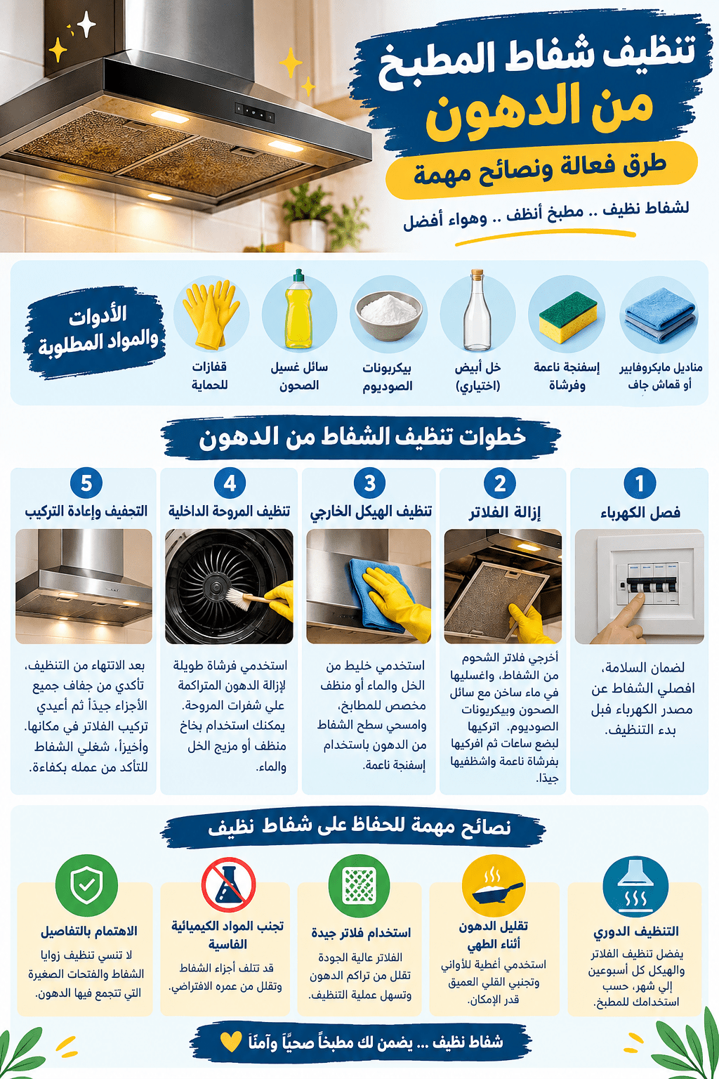 تنظيف شفاط المطبخ من الدهون
